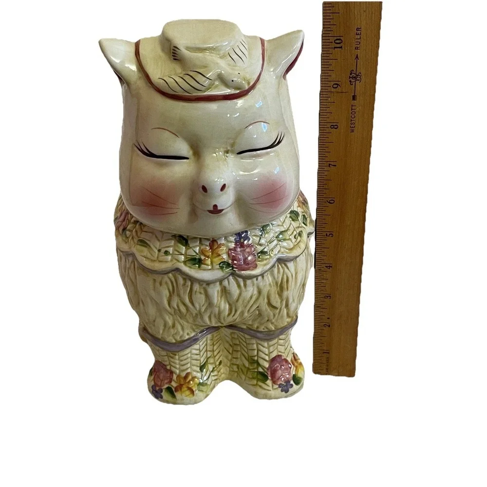 Vintage Cat Cookie Jar PUSS 'N BOOTS Ceramic Hand Painted BLOCK Classics Grandma